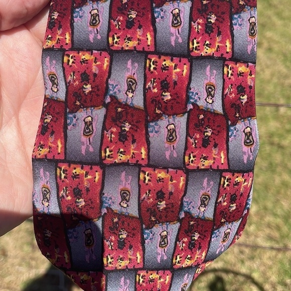 VINTAGE J Garcia Mens Tennis Shoe Escape Silk Tie - Picture 3 of 8